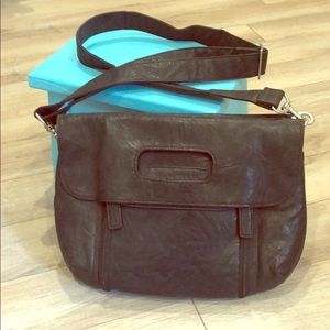 Kelly Moore black leather bag.